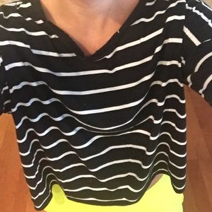 xhilaration Black and White Striped Tee