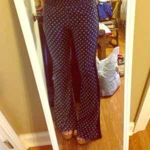 Floral bell bottoms with crochet stripe
