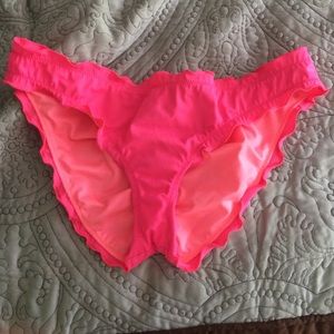 neon pink ruffle cheeky bottoms