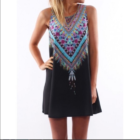Black feather dress