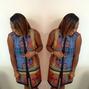 Ivy and Blu Dresses - Mosaic Print Shirt / Shift Dress Ivy and Blu Dresses - Mosaic Print Shirt / Shift Dress