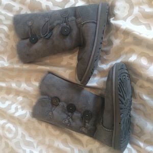 Grey Ugg Bailey triple button boots