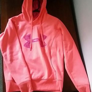 Neon coral underarmour hoodie