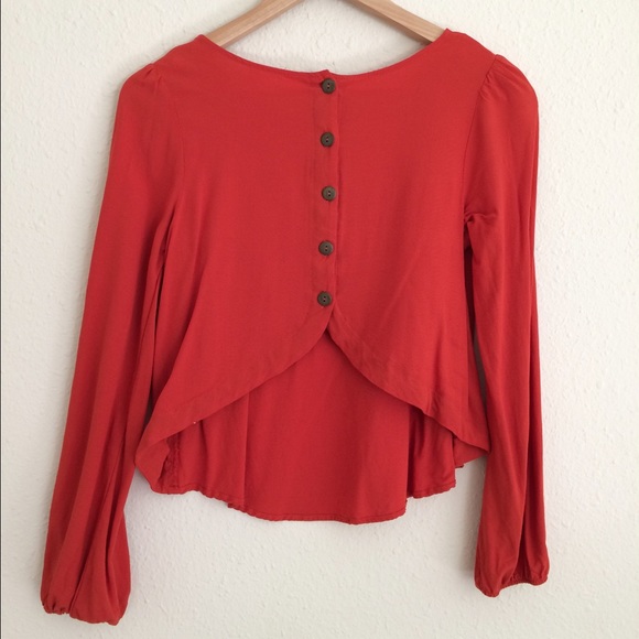 Orange Top with Buttons on Back