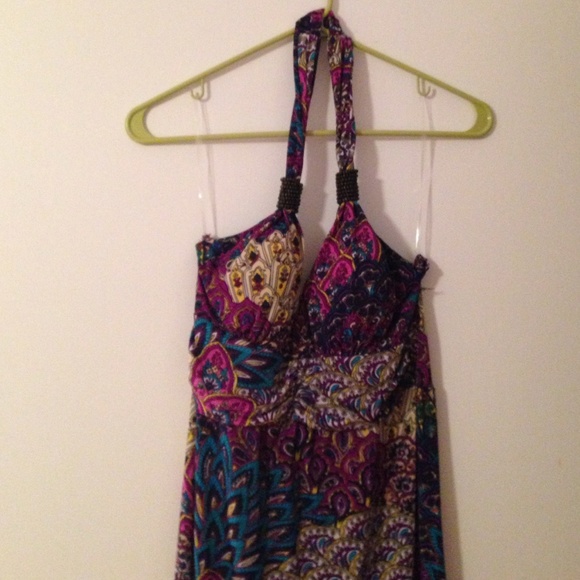 Peacock printed dress