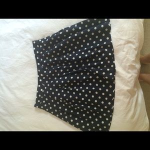 Polka Dot Pleated Skater Skirt