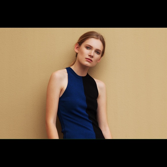 T by Alexander Wang Black and Blue Tank Shirt
