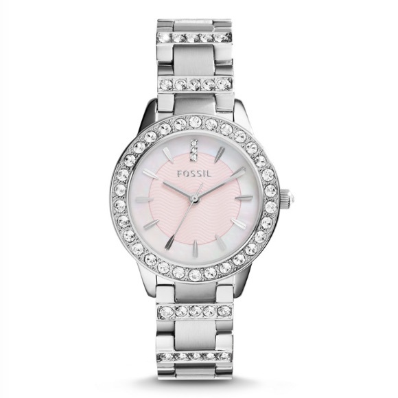 Silver/pink authentic Fossil watch