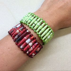 Handmade bracelets from Belize.