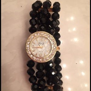 Beaded black watch