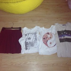 Maroon skirt and tops great condition