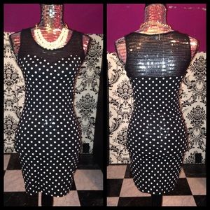 Mesh polka dot dress
