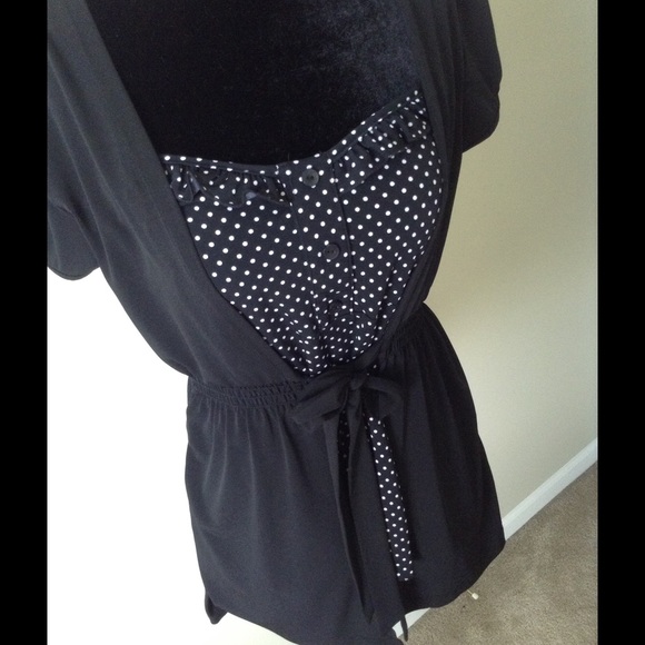 Polka dot top with cardigan attached - Picture 3 of 3