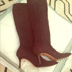 Brown Suede Manolo Blahnik Boots