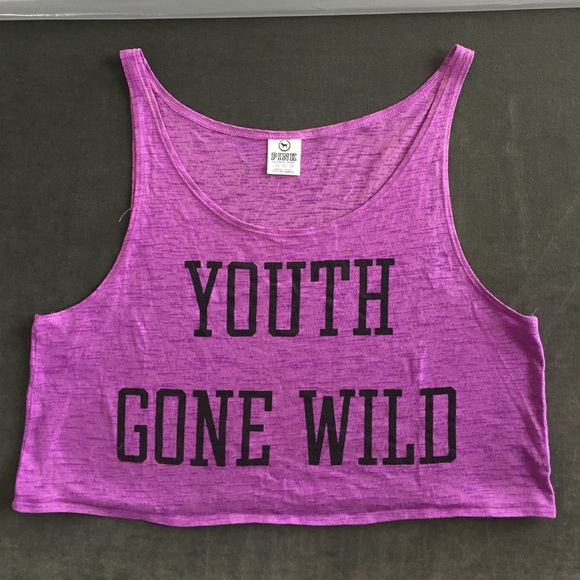VS PINK Purple Crop Tank