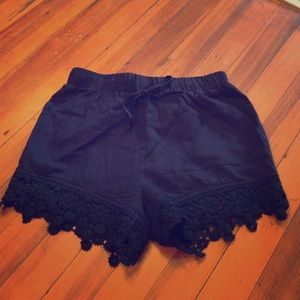 Black cotton shorts
