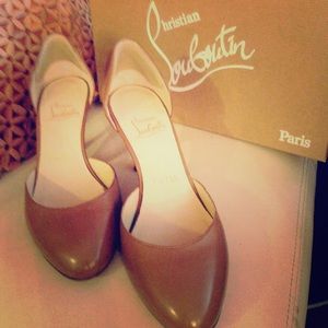 Christian Louboutin 38.5 Camel Bonnie 70 KID Shoe