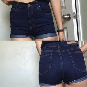 Les Folles de Joie High Waisted Denim Shorts