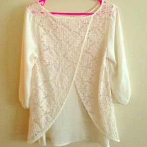 Flowy lace backed blouse