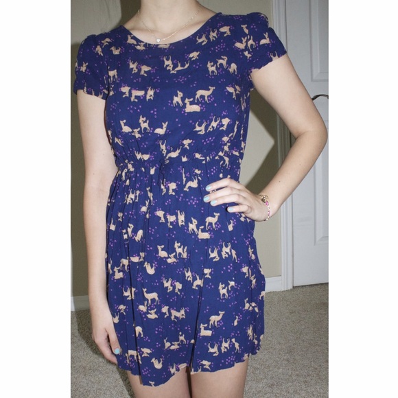 Adorable "deer & doe" printed dress