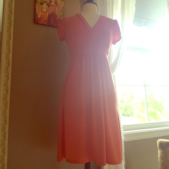 Beautiful coral wrap dress