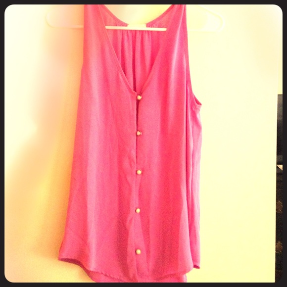 Everly tank top blouse with pearl buttons