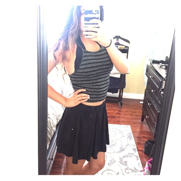 Black suede Brandy skirt