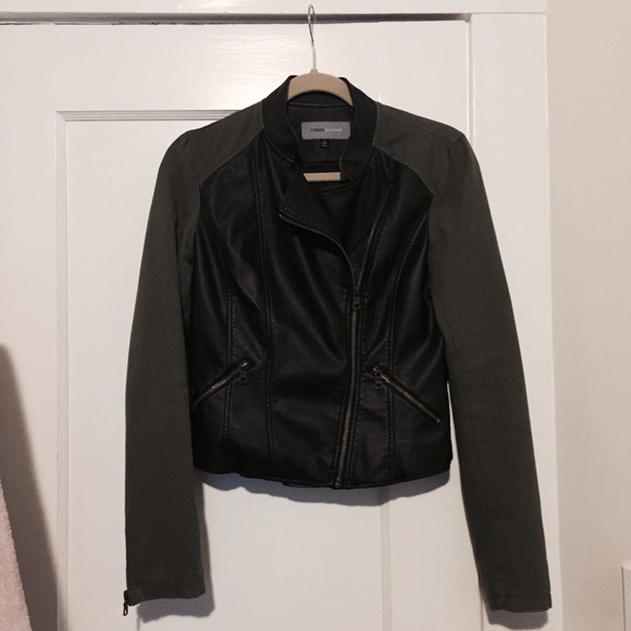 Two tone, black & olive jacket