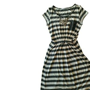 Coco & Main Striped Tee Maxi Dress