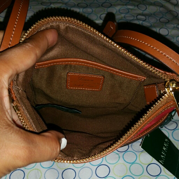 Ralph Lauren Calvary Med Flat Crossbody Purse - Picture 2 of 4