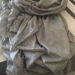Long Grey Rhinestoned Scarf