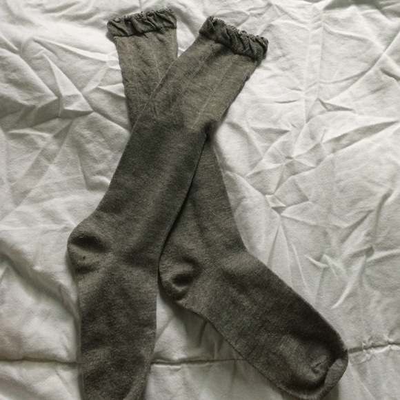 Cute grey socks with ruffles
