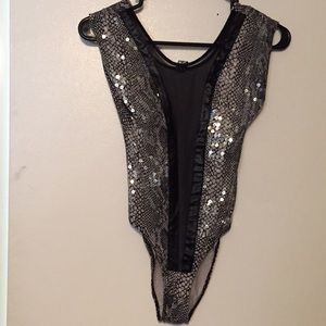 Black snake print leotard