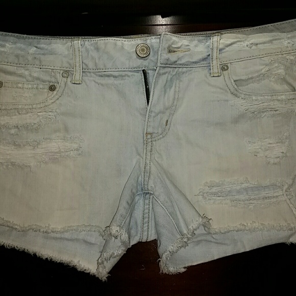 Destroyed denim shorts