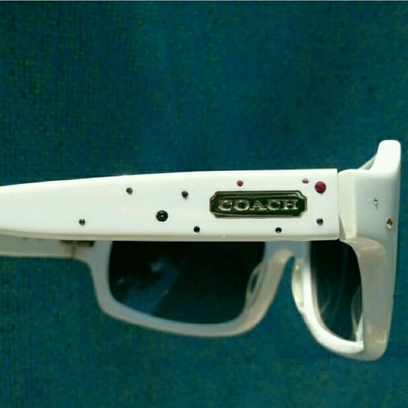 Coach Accessories - LIKE NEW Coach Samantha white & crystal sunglasses
