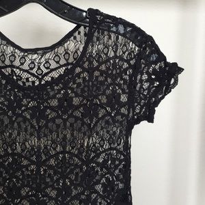 Black Lace Crop Top