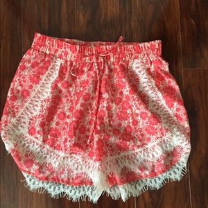 Floral lace shorts