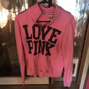 pink half zip