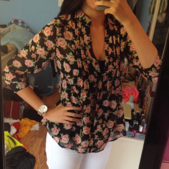 Forever21 lace button down baby doll top.