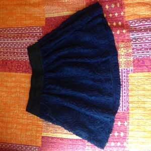 Charlotte Russe Rose Navy Flow Skirt