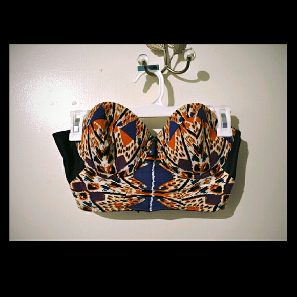Asos Tribal Print Bandeau Top