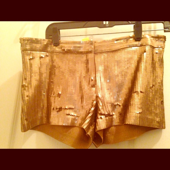 EXPRESS Sequins Gold Disco Shorts