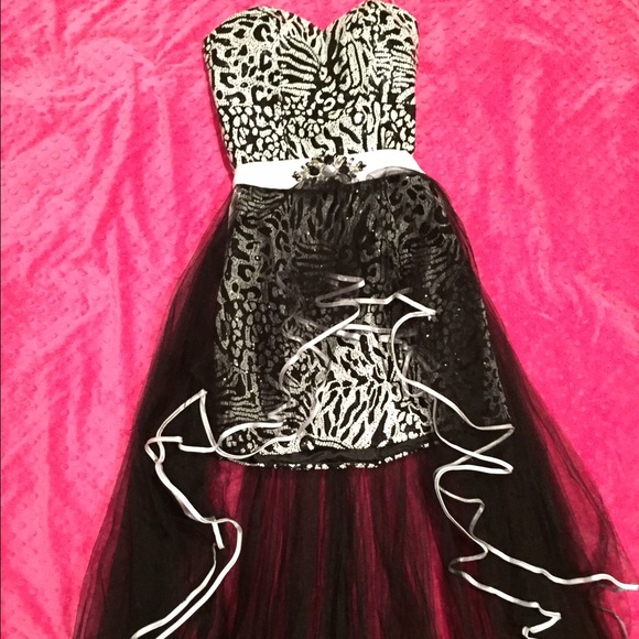 Black and white formal dress