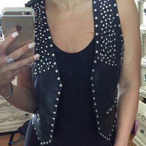 Leather Studded Vest size Small