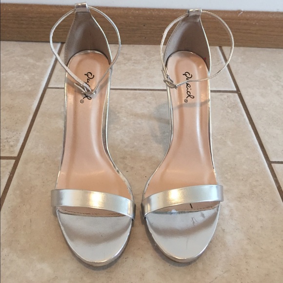 Silver Ankle Strap Heels