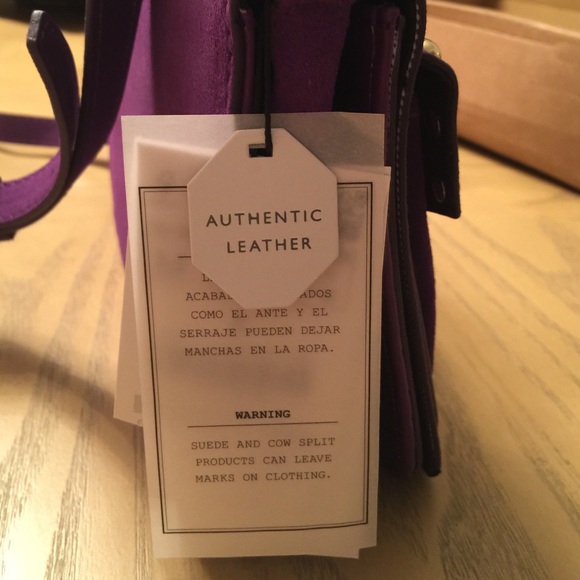 Zara Lilac Suede Messenger Bag