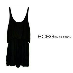 BCBGeneration Black Drawstring Romper