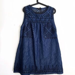 chambray embroidered dress