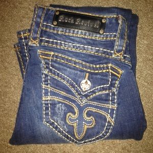 28/33 Rock Revival Patti Bootcut Distressed Jeans