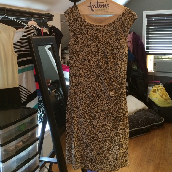 Black & ivory Loft dress, size L